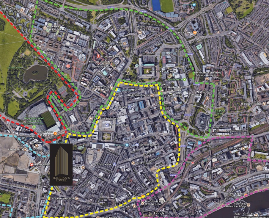 map of Newcastle regeneration